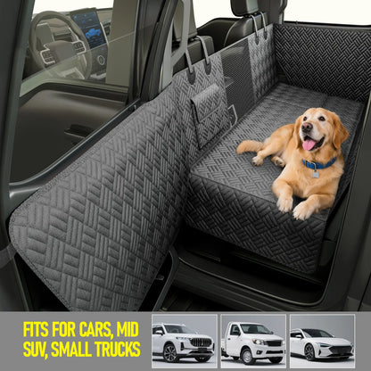 Premium Dog Car Seat Cover with Reinforced Base, Supports up to 400 lbs | Innovative Waterproof Dog Hammock Back Seat Extender for Cars, SUVs, and Full-Size Trucks (Available in Small & Large Sizes)