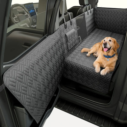 Premium Dog Car Seat Cover with Reinforced Base, Supports up to 400 lbs | Innovative Waterproof Dog Hammock Back Seat Extender for Cars, SUVs, and Full-Size Trucks (Available in Small & Large Sizes)