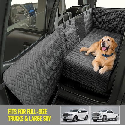 Premium Dog Car Seat Cover with Reinforced Base, Supports up to 400 lbs | Innovative Waterproof Dog Hammock Back Seat Extender for Cars, SUVs, and Full-Size Trucks (Available in Small & Large Sizes)