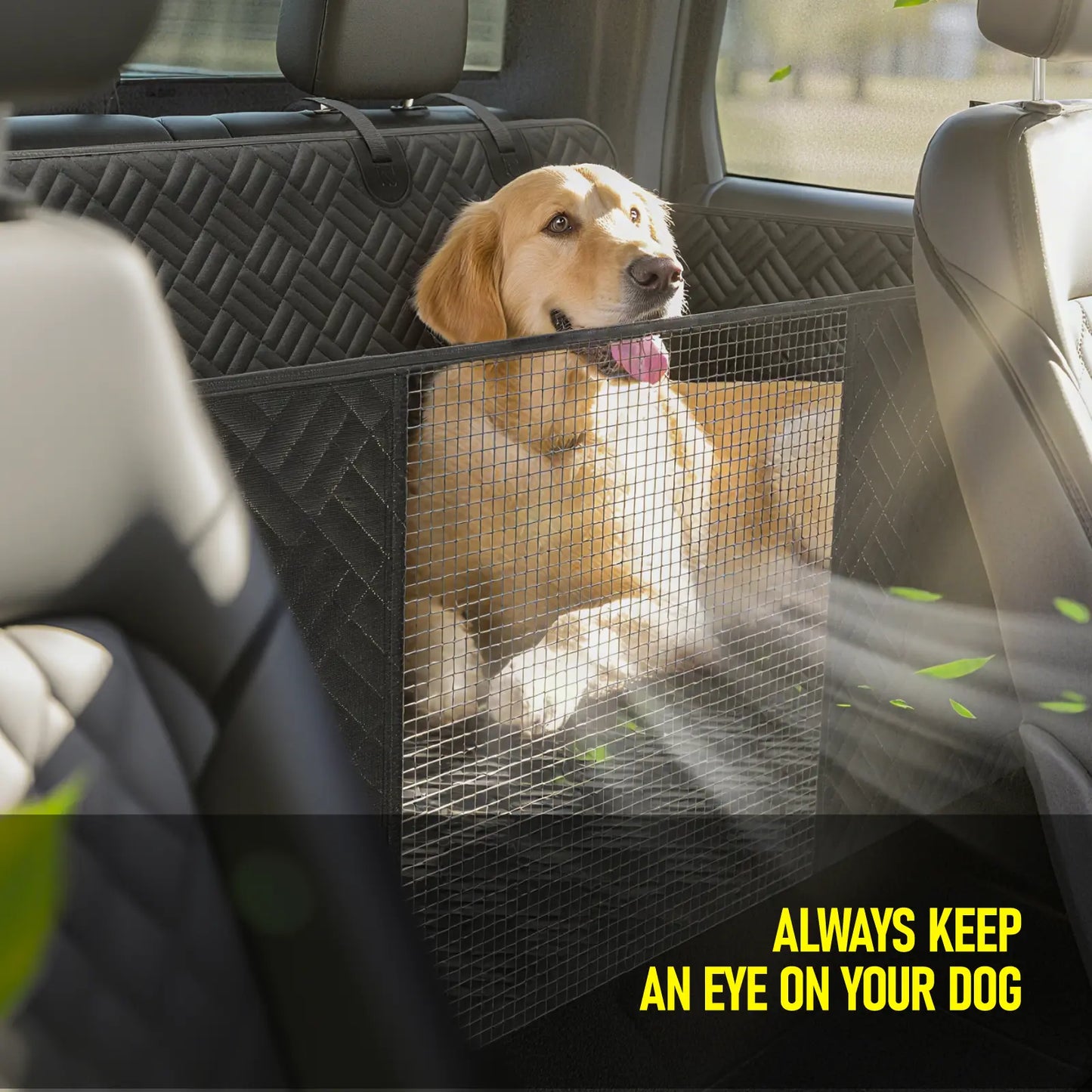 Premium Dog Car Seat Cover with Reinforced Base, Supports up to 400 lbs | Innovative Waterproof Dog Hammock Back Seat Extender for Cars, SUVs, and Full-Size Trucks (Available in Small & Large Sizes)