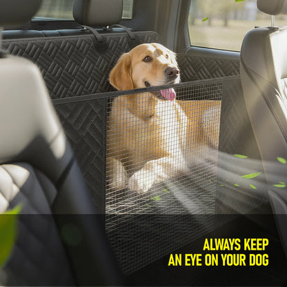Premium Dog Car Seat Cover with Reinforced Base, Supports up to 400 lbs | Innovative Waterproof Dog Hammock Back Seat Extender for Cars, SUVs, and Full-Size Trucks (Available in Small & Large Sizes)