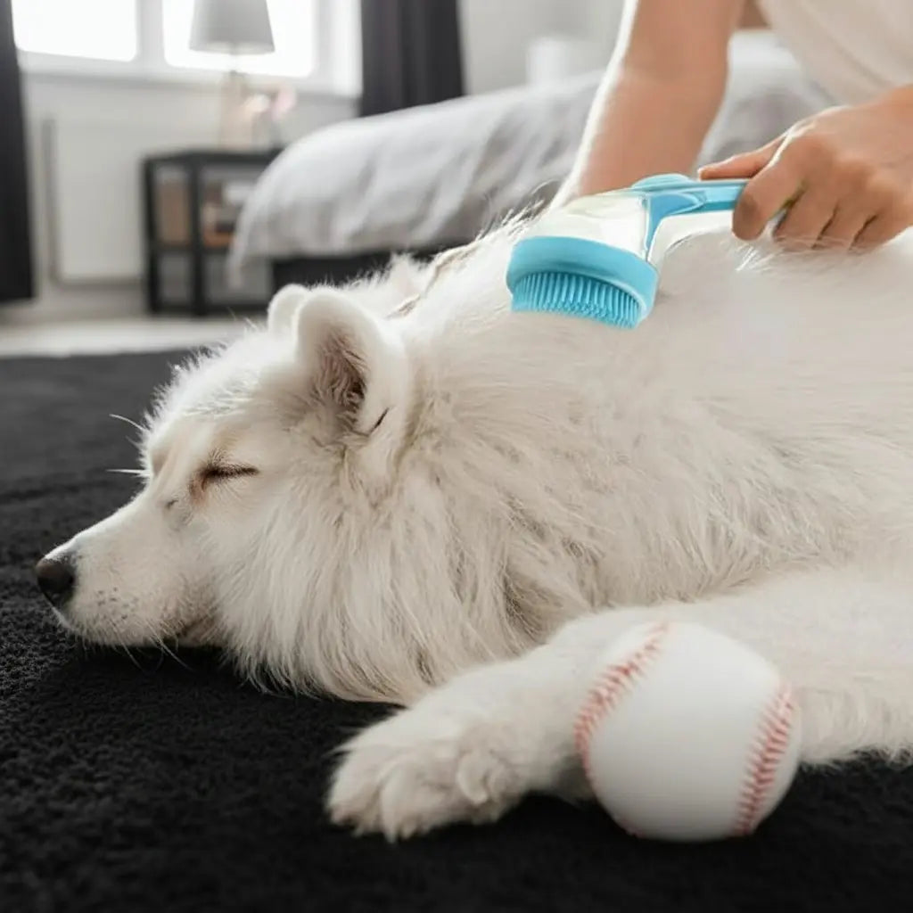 2026 Enhanced 2-in-1 Pet Bath Brush with Soap Dispenser, 8 x 3 x 4 Inches, Soft Silicone Grooming and Shedding Comb for Dogs and Cats, Gentle Massage Scrubber for Effortless Bathing and Improved Coat Cleanliness